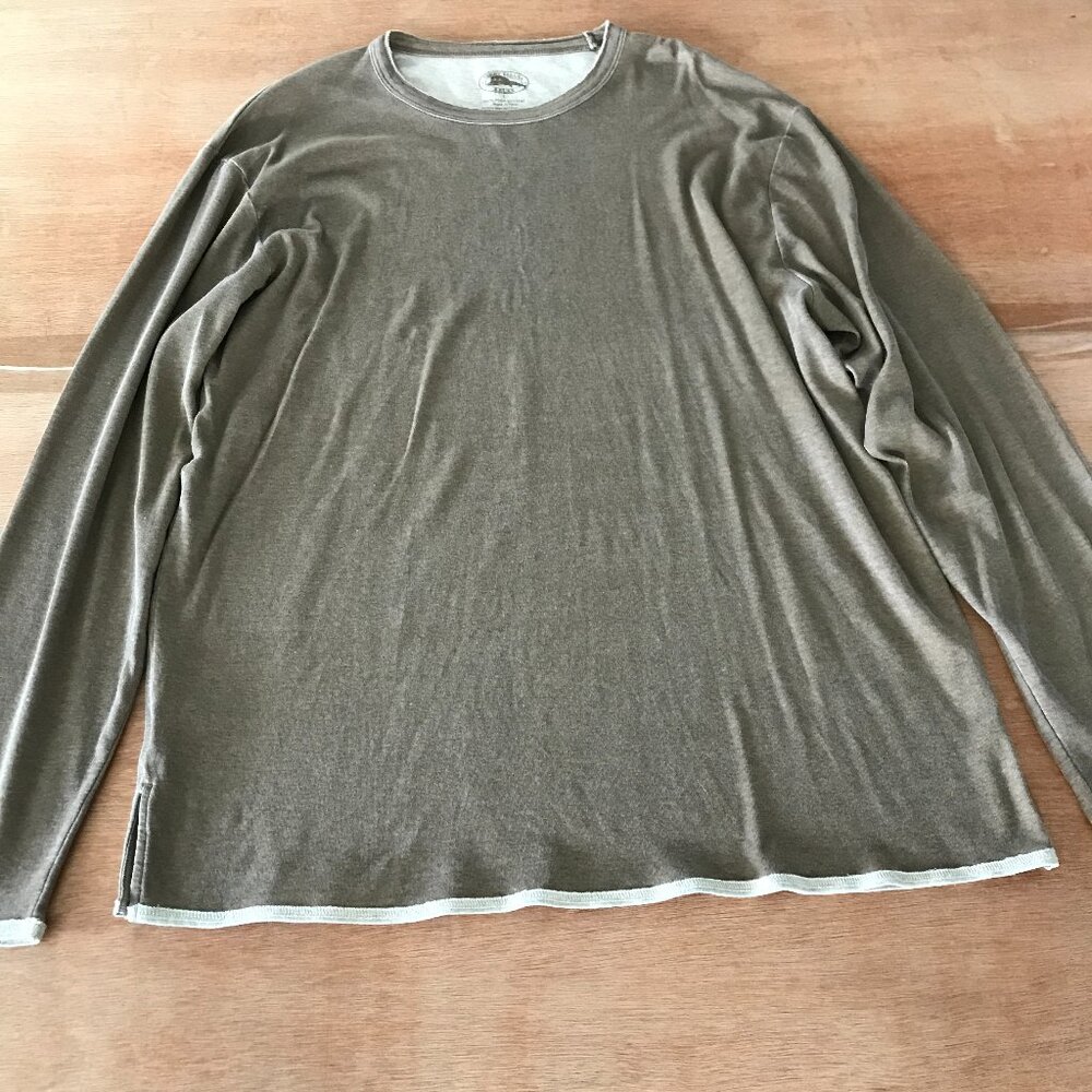 Tommy Bahama Relax 100% Pima Cotton Shirt Men L Brown Long Sleeve Beach 18830